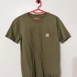 Carhartt Army Green Short Sleeve Tee with Pocket